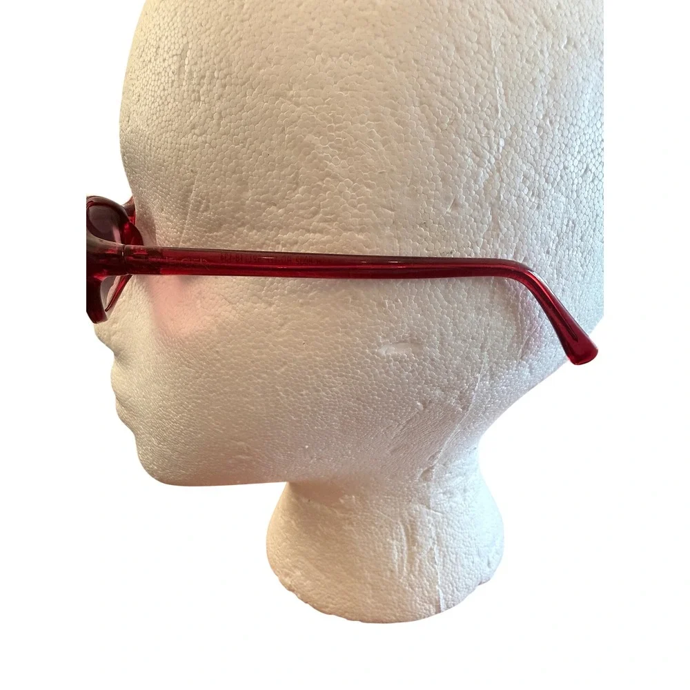 Tommy Hilfiger TH 8032 RD-17F Red Translucent Oval Sunglasses Womens Y2K Retro